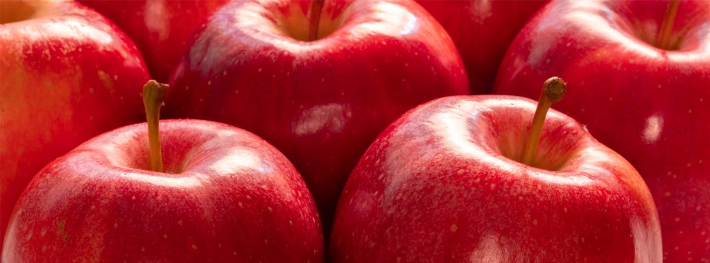 Bright red apples
