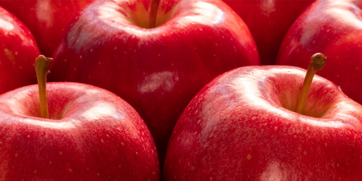 Bright red apples