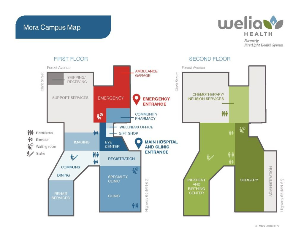 Welia Health Mora campus map