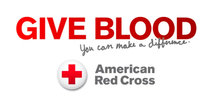 Give Blood. You can make a difference. American Red Cross logo.