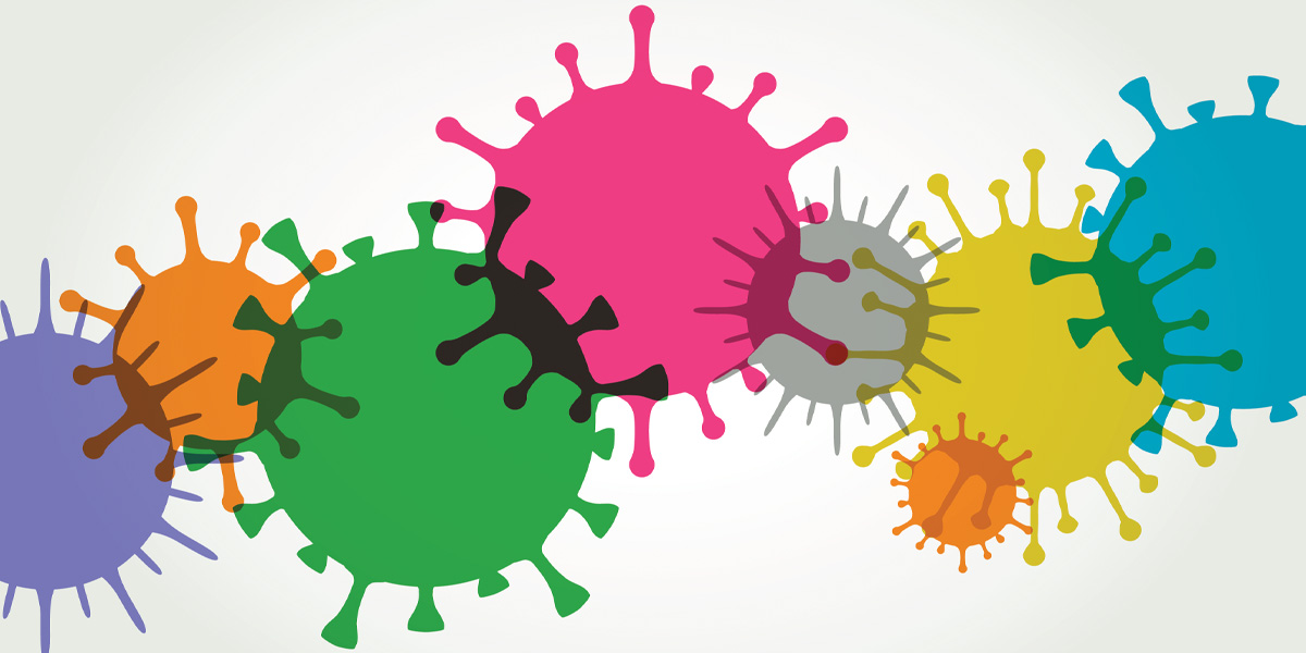 Colorful illustration of viruses