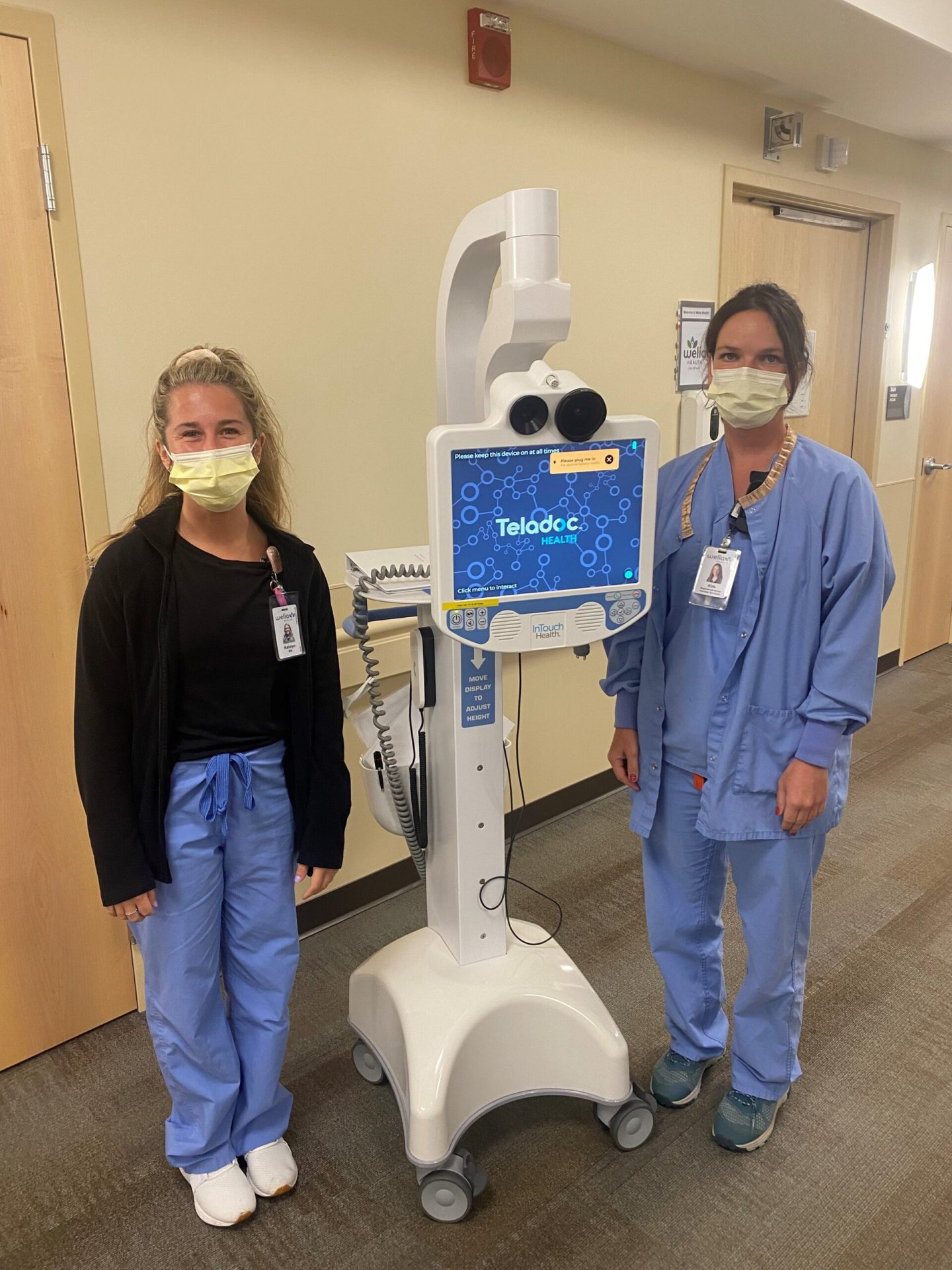 Nurses Katelyn Long (RN) and Kim Pierson (RN) were the first to use Teladoc for overnight patients
