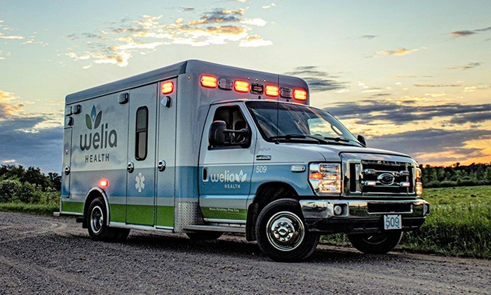 Welia Health ambulance on country road