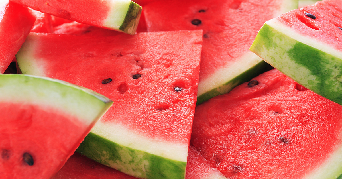 Closeup of lots of sliced watermelon
