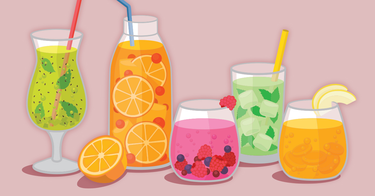 Illustration of colorful drinks