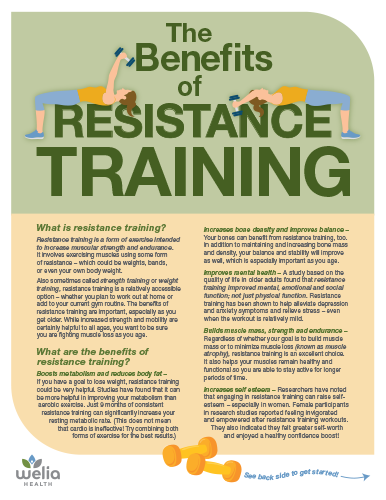 The Benefits of Resistance Training handout thumbnail