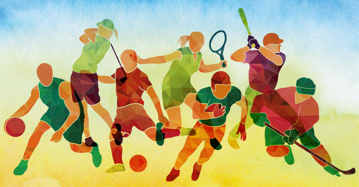 illustration of multiple sports being played