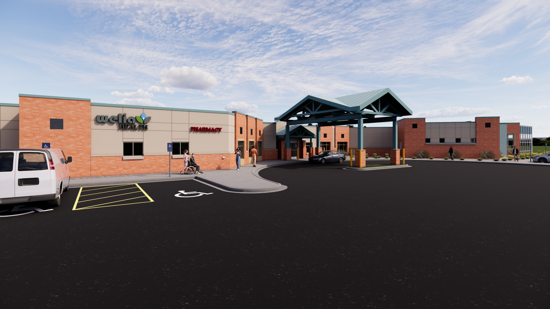 Welia Health Pine City expansion, rendering of main entrance