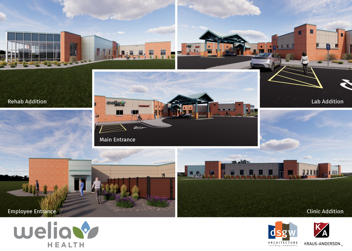 Renderings of the Welia Health Pine City expansion project